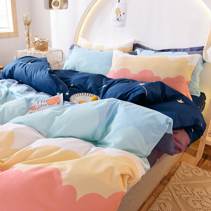 91家纺网 家纺一手货源 找家纺 甜之梦 2025新款纯棉印花12868四件套 彩虹星空