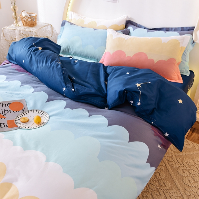 91家纺网 家纺一手货源 找家纺 甜之梦 2025新款纯棉印花12868四件套 彩虹星空