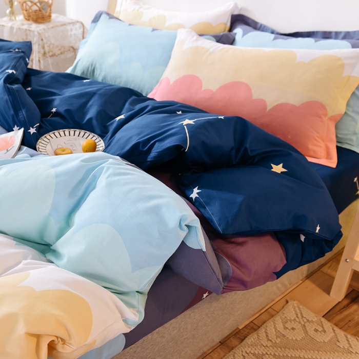 91家纺网 家纺一手货源 找家纺 甜之梦 2025新款纯棉印花12868四件套 彩虹星空