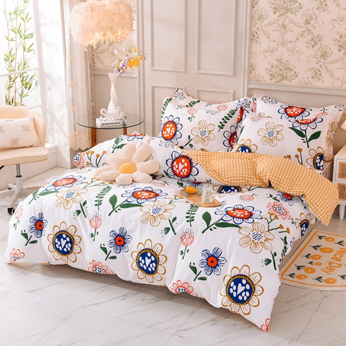 91家纺网 家纺一手货源 找家纺 甜之梦 2025新款纯棉印花12868四件套 蝶恋花