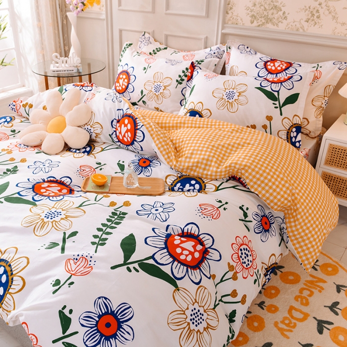 91家纺网 家纺一手货源 找家纺 甜之梦 2025新款纯棉印花12868四件套 蝶恋花