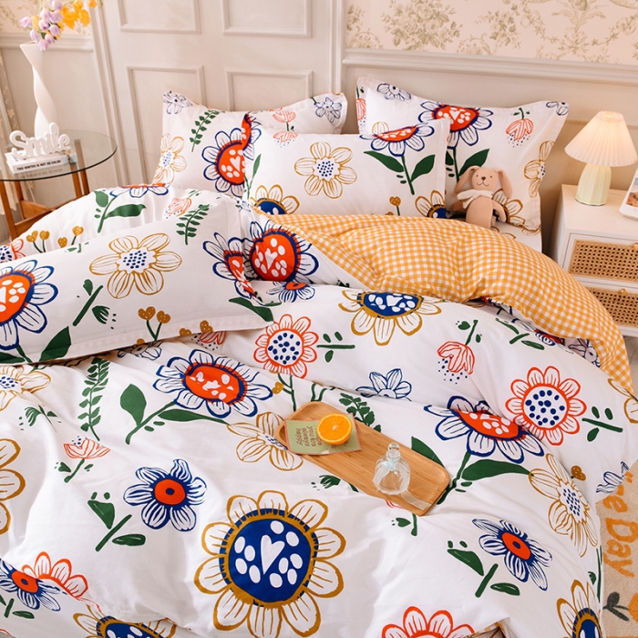 91家纺网 家纺一手货源 找家纺 甜之梦 2025新款纯棉印花12868四件套 蝶恋花