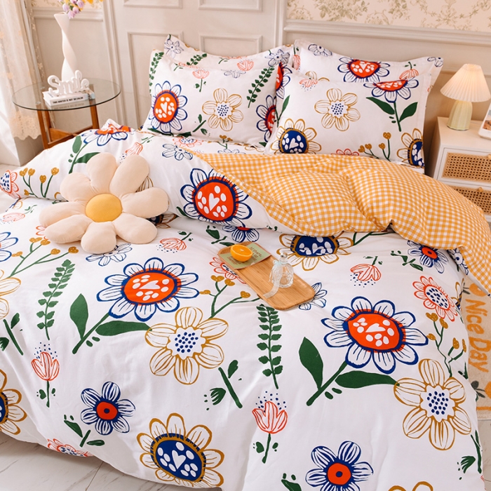 91家纺网 家纺一手货源 找家纺 甜之梦 2025新款纯棉印花12868四件套 蝶恋花