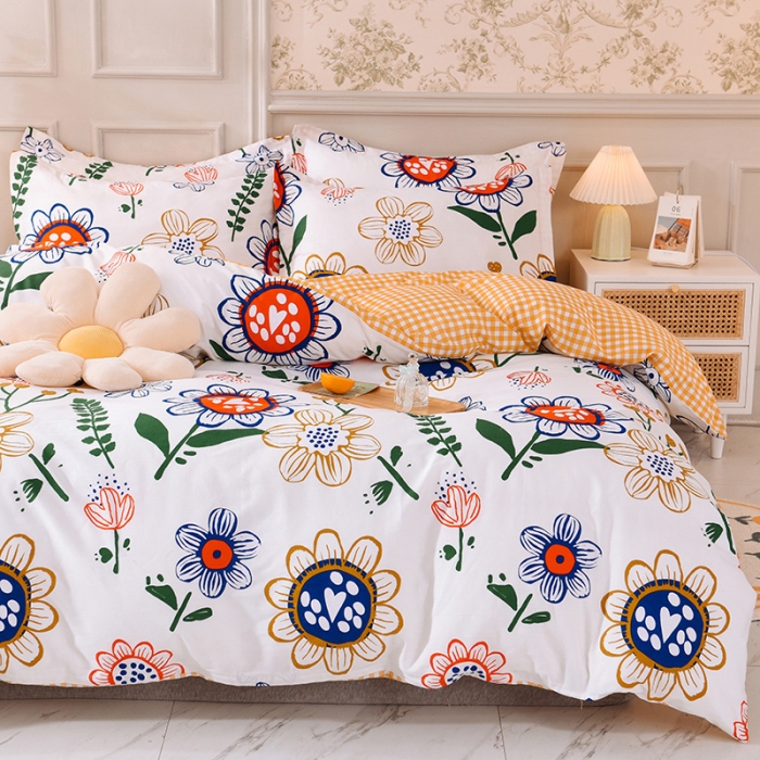 91家纺网 家纺一手货源 找家纺 甜之梦 2025新款纯棉印花12868四件套 蝶恋花