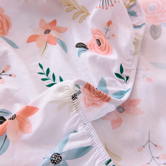 91家纺网 家纺一手货源 找家纺 甜之梦 2025新款纯棉印花12868四件套 粉红佳人