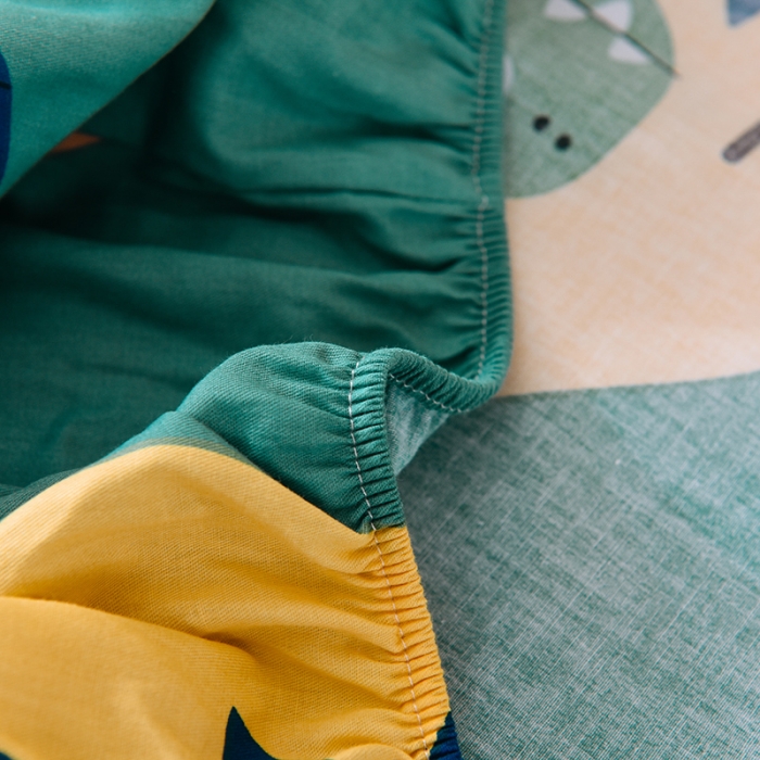 91家纺网 家纺一手货源 找家纺 甜之梦 2025新款纯棉印花12868四件套 恐龙派对