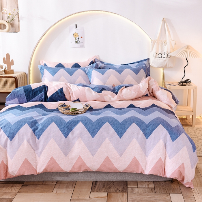 91家纺网 家纺一手货源 找家纺 甜之梦 2025新款纯棉印花12868四件套 梦境红