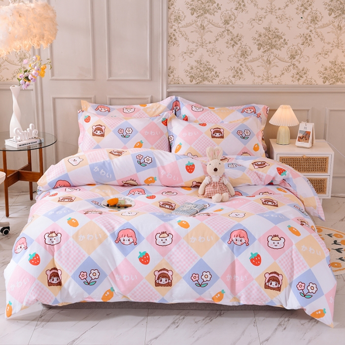 91家纺网 家纺一手货源 找家纺 甜之梦 2025新款纯棉印花12868四件套 诗雨恋人