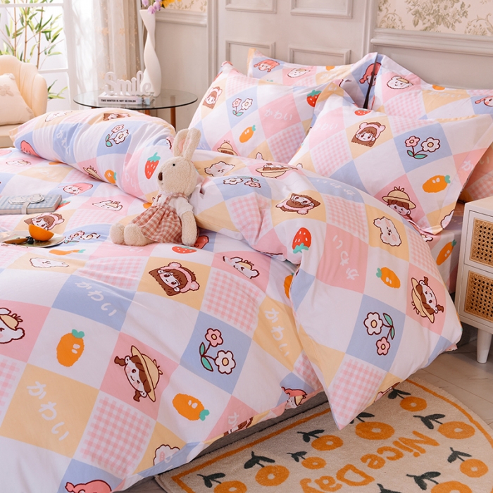 91家纺网 家纺一手货源 找家纺 甜之梦 2025新款纯棉印花12868四件套 诗雨恋人