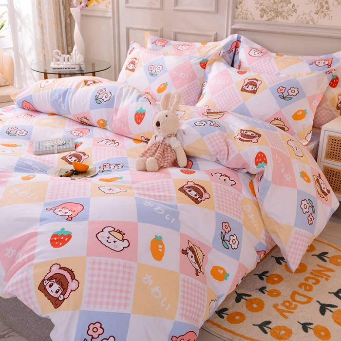 91家纺网 家纺一手货源 找家纺 甜之梦 2025新款纯棉印花12868四件套 诗雨恋人