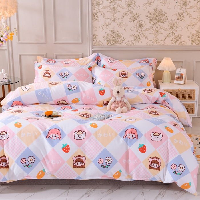 91家纺网 家纺一手货源 找家纺 甜之梦 2025新款纯棉印花12868四件套 诗雨恋人