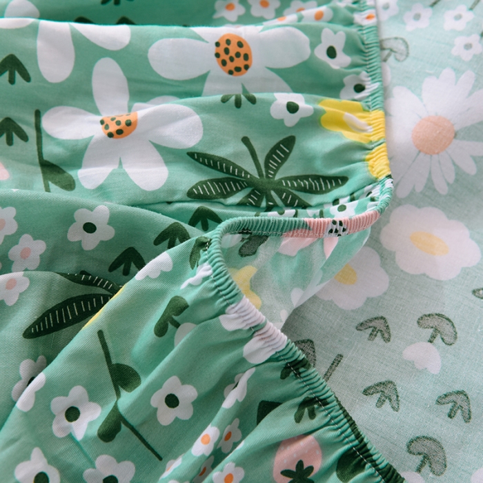 91家纺网 家纺一手货源 找家纺 甜之梦 2025新款纯棉印花12868四件套 雨霖铃绿