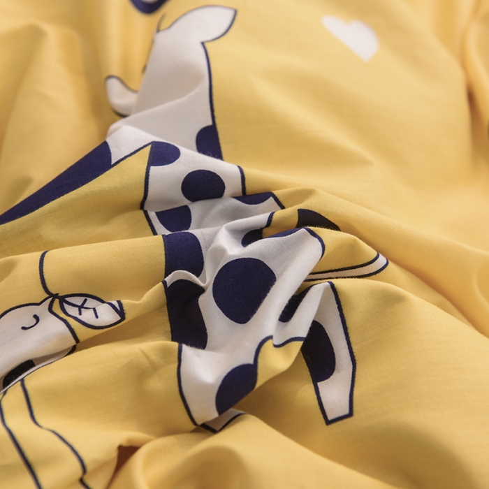 91家纺网 家纺一手货源 找家纺 甜之梦 2025新款纯棉印花12868四件套 长颈鹿多多