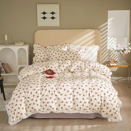 91家纺网 家纺一手货源 找家纺 (总) 怡家居 2022新款全棉A类双层纱韩版四件套