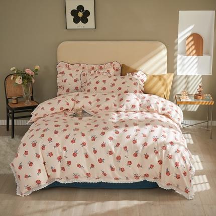 91家纺网 家纺一手货源 找家纺 (总) 怡家居 2022新款全棉A类双层纱韩版四件套