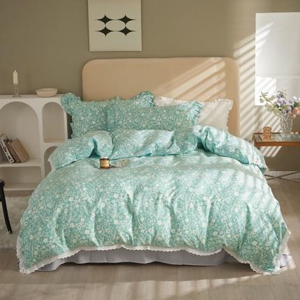 91家纺网 家纺一手货源 找家纺 (总) 怡家居 2022新款全棉A类双层纱韩版四件套