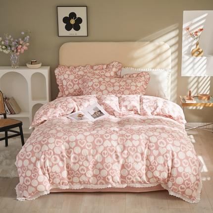 91家纺网 家纺一手货源 找家纺 (总) 怡家居 2022新款全棉A类双层纱韩版四件套