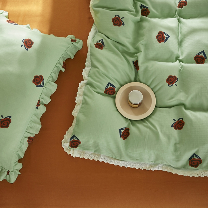 91家纺网 家纺一手货源 找家纺 (总) 怡家居 2022新款全棉A类双层纱韩版四件套