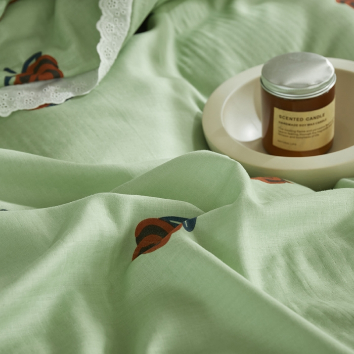 91家纺网 家纺一手货源 找家纺 (总) 怡家居 2022新款全棉A类双层纱韩版四件套