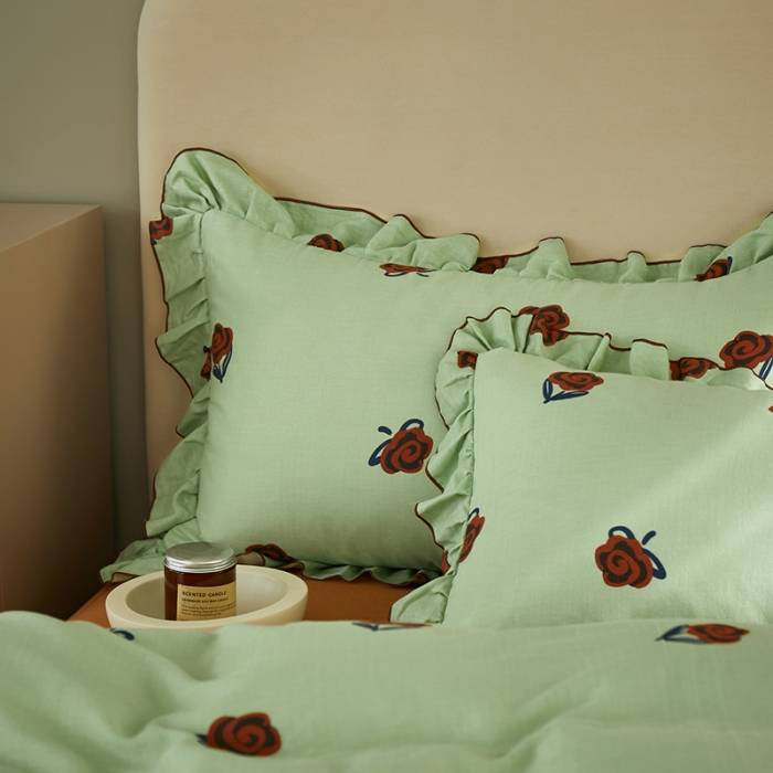 91家纺网 家纺一手货源 找家纺 怡家居 2022新款全棉A类双层纱韩版四件套 春意