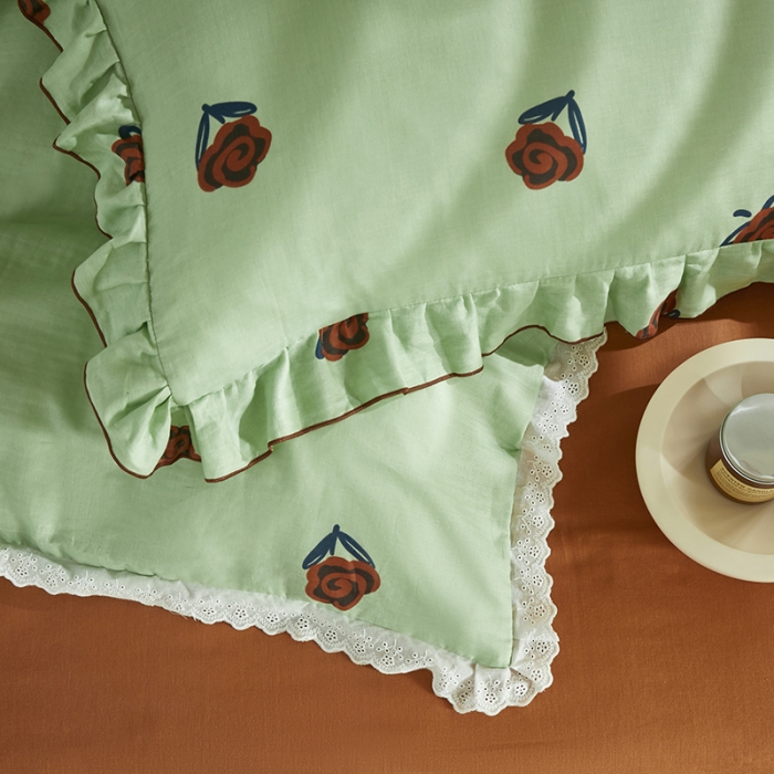 91家纺网 家纺一手货源 找家纺 怡家居 2022新款全棉A类双层纱韩版四件套 春意