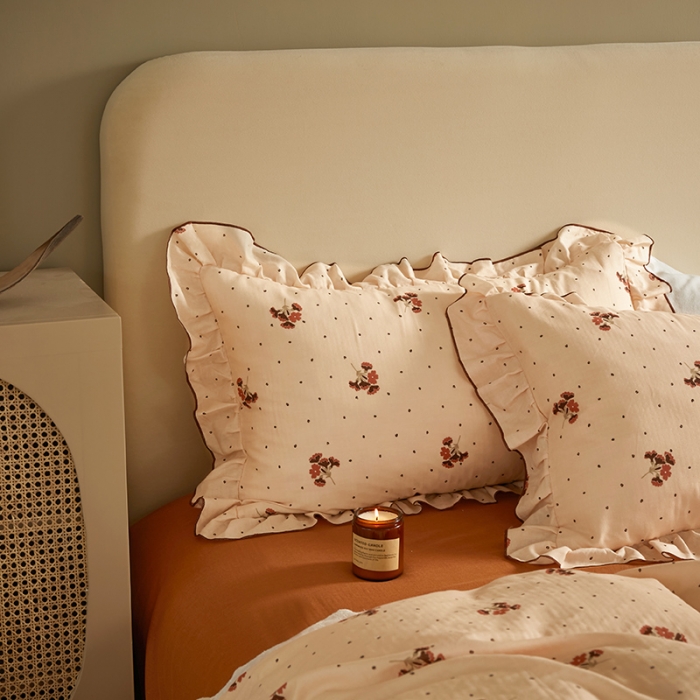 91家纺网 家纺一手货源 找家纺 怡家居 2022新款全棉A类双层纱韩版四件套 静幽