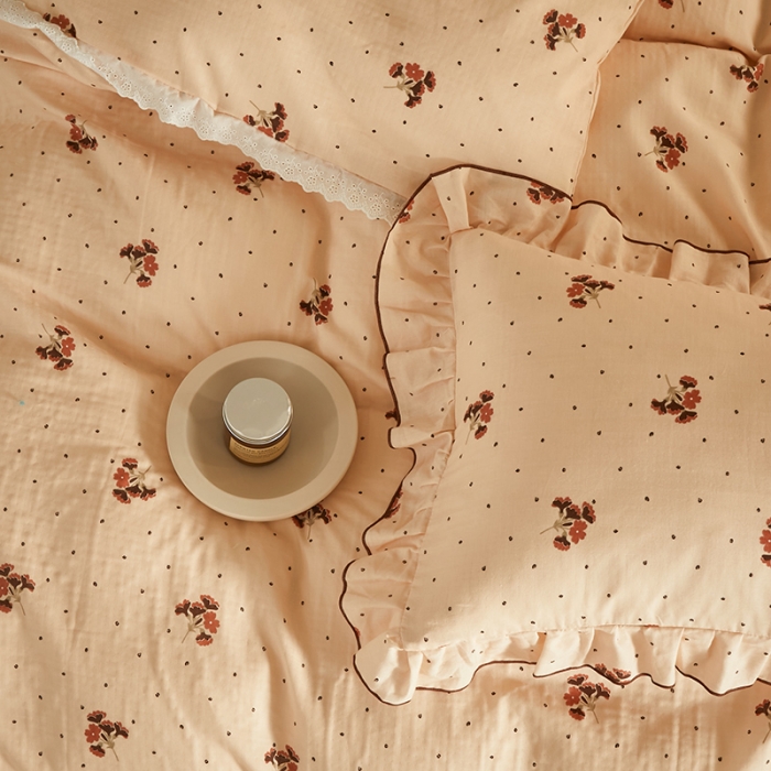 91家纺网 家纺一手货源 找家纺 怡家居 2022新款全棉A类双层纱韩版四件套 静幽