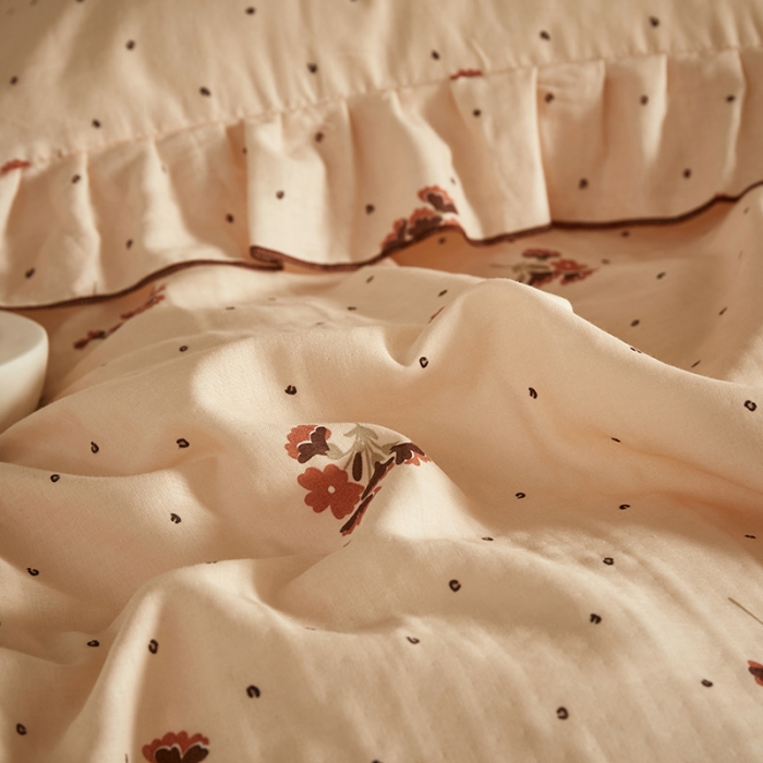 91家纺网 家纺一手货源 找家纺 怡家居 2022新款全棉A类双层纱韩版四件套 静幽