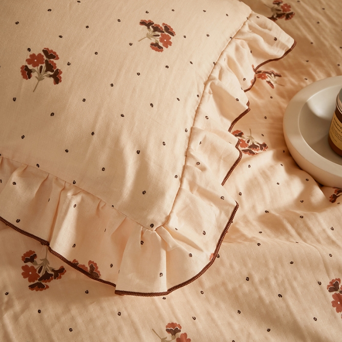 91家纺网 家纺一手货源 找家纺 怡家居 2022新款全棉A类双层纱韩版四件套 静幽