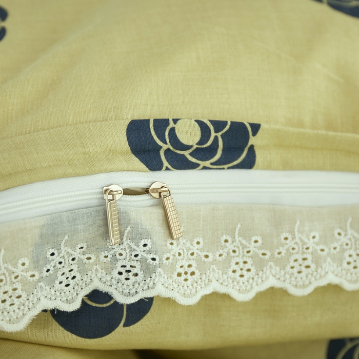 91家纺网 家纺一手货源 找家纺 怡家居 2022新款全棉A类双层纱韩版四件套 山茶花