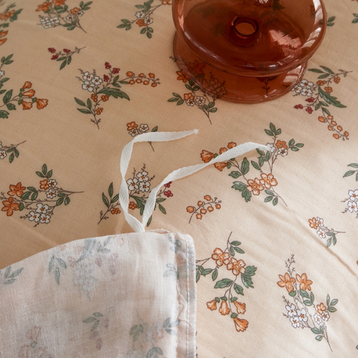 91家纺网 家纺一手货源 找家纺 怡家居 2022新款全棉A类双层纱韩版四件套 素雅驼