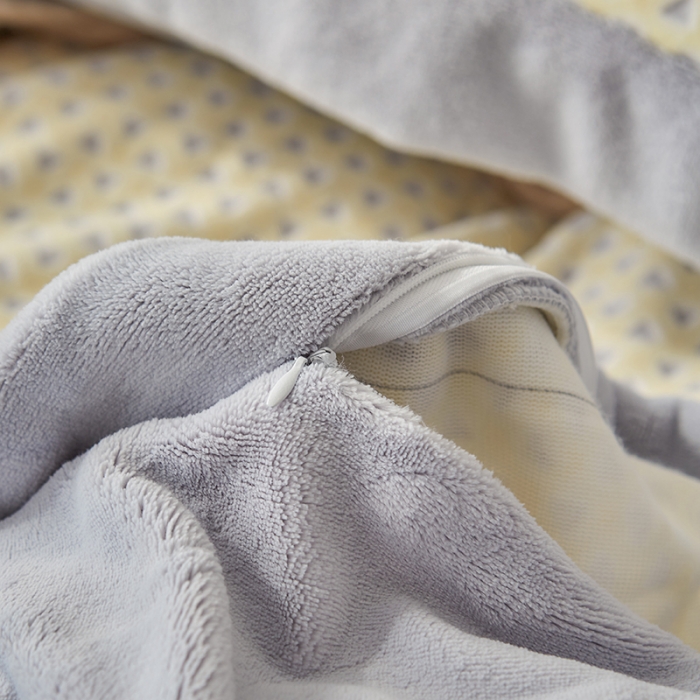 91家纺网 家纺一手货源 找家纺 佳梦家纺 2022新款240克芙暖绒提花四件套-寻梦 寻梦（米黄）