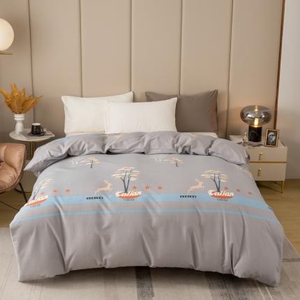 91家纺网 家纺一手货源 找家纺 凌鼎 2025新款喷气加厚磨毛单被套 神秘丛林灰