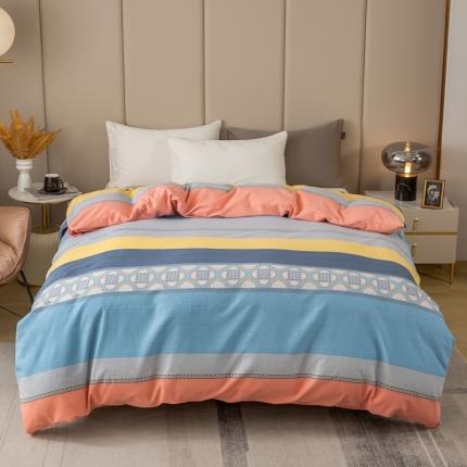 91家纺网 家纺一手货源 找家纺 凌鼎 2025新款喷气加厚磨毛单被套 时尚印记粉