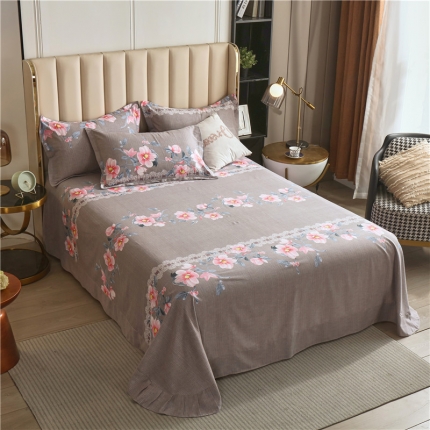 91家纺网 家纺一手货源 找家纺 （总）宝莱利家纺 2023全棉生态磨毛圆角床单