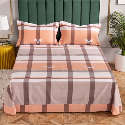 91家纺网 家纺一手货源 找家纺 （总1）安逸家纺 新款全棉床单加厚生态磨毛学生单床单纯棉床单