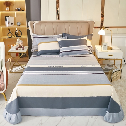 91家纺网 家纺一手货源 找家纺 （总1）安逸家纺 新款全棉床单加厚生态磨毛学生单床单纯棉床单