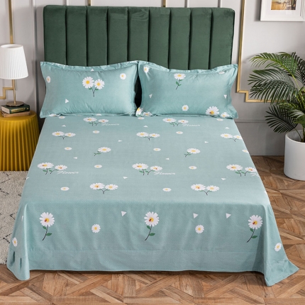 91家纺网 家纺一手货源 找家纺 （总1）安逸家纺 新款全棉床单加厚生态磨毛学生单床单纯棉床单