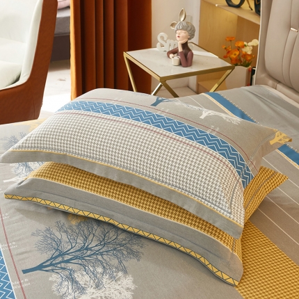 91家纺网 家纺一手货源 找家纺 （总1）安逸家纺 新款全棉枕套加厚生态磨毛学生单枕套一对