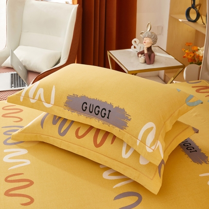 91家纺网 家纺一手货源 找家纺 （总1）安逸家纺 新款全棉枕套加厚生态磨毛学生单枕套一对