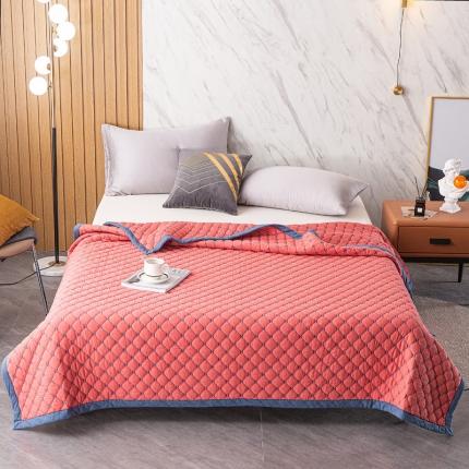 91家纺网 家纺一手货源 找家纺 总 卡奥 2023撞色系全棉马卡龙双人空调被四季盖被纯色床盖