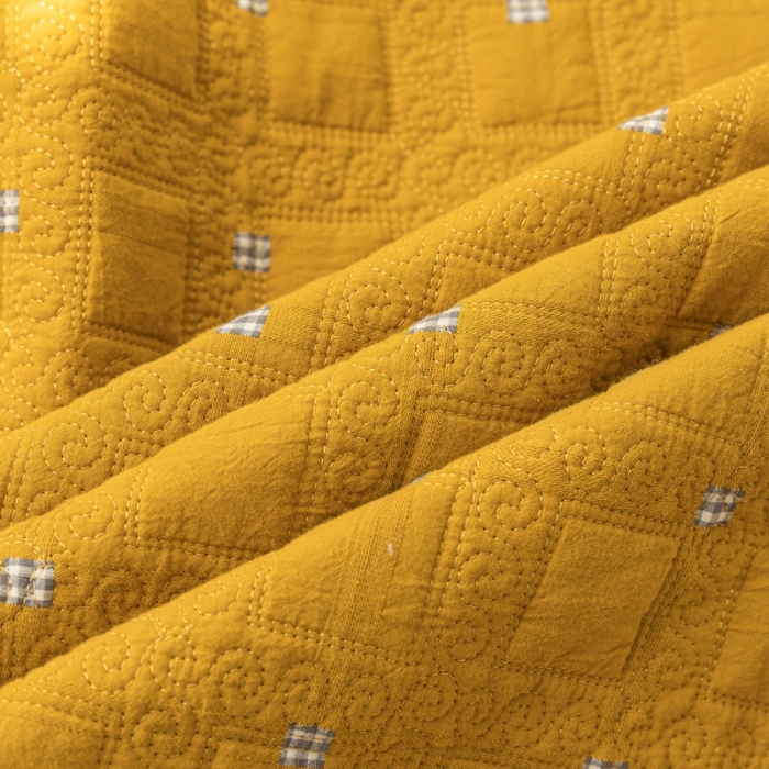 91家纺网 家纺一手货源 找家纺 卡奥 2023新款水洗全棉婴儿绒盖毯双人床盖AB版毛毯 暖晨-小格