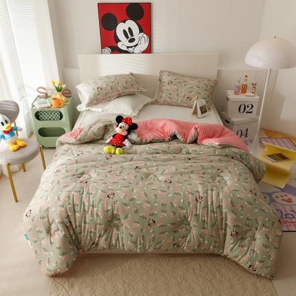 有货 迪士尼正版授权抗 病毒针织豆豆被春秋被冬被 玫瑰米妮