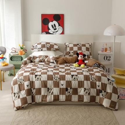 有货 2022迪士尼正版授权抗 病毒针织豆豆被春秋被冬被 米奇的棋盘