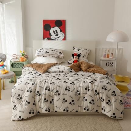 有货 迪士尼正版授权抗 病毒针织豆豆被春秋被冬被 米奇的微笑