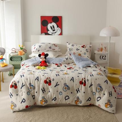 有货 2022新款迪士尼正版授权抗 病毒针织豆豆被春秋被冬被 米奇之星