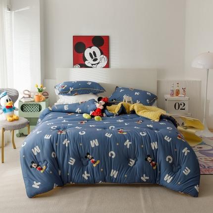 有货 2022新款迪士尼正版授权抗 病毒针织豆豆被春秋被冬被 米奇字母