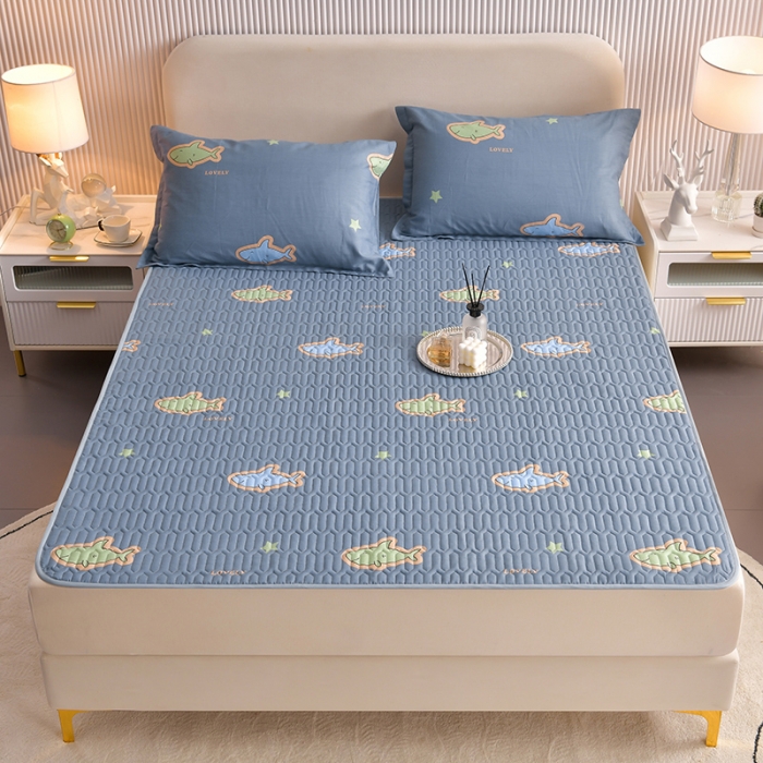 91家纺网 家纺一手货源 找家纺 床笠人家 2025新款全棉夹棉防水床垫 海洋之星
