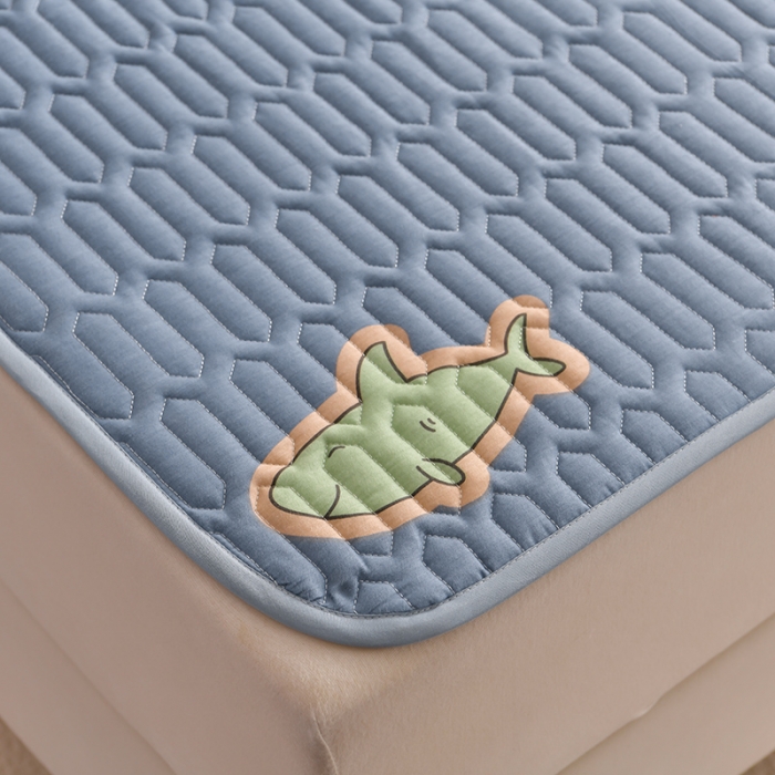 91家纺网 家纺一手货源 找家纺 床笠人家 2025新款全棉夹棉防水床垫 海洋之星