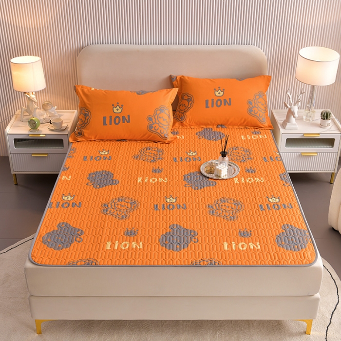 91家纺网 家纺一手货源 找家纺 床笠人家 2025新款全棉夹棉防水床垫 狮子王